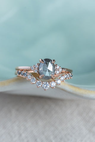 Ombre Eliza Diamond Rounded Contour Wedding Band, 14k Rose Gold