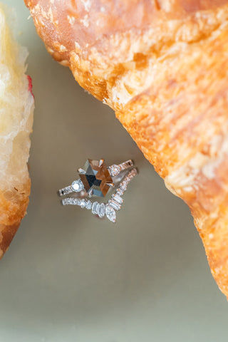 Extra Diamond Wren Wedding Band, 14k White Gold