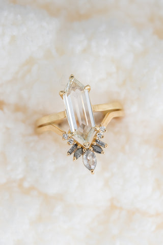 clear hexagon diamond ring