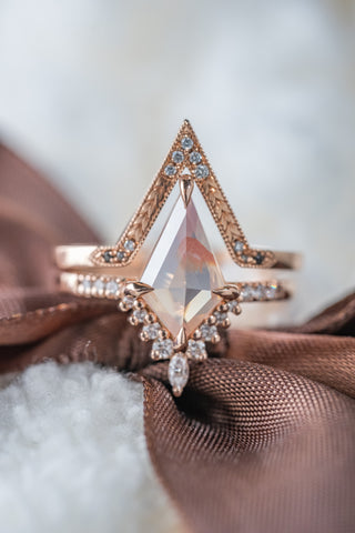 salt and pepper kite diamond ring