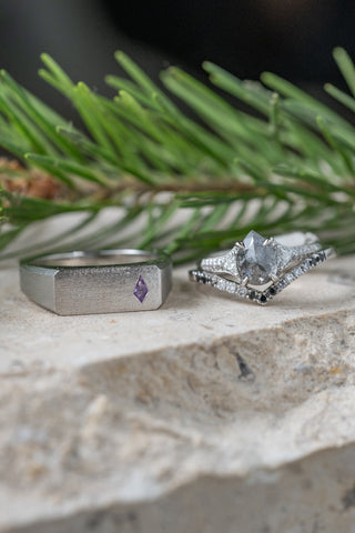 black pear diamond ring