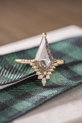 salt and pepper kite diamond ring