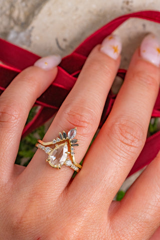 Maxine Wedding Ring, 9 Salt and Pepper & White Diamond