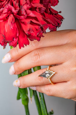 salt and pepper diamond ring