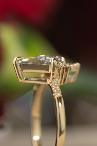 .98 Carat Salt and Pepper Kite Diamond Engagement Ring, Avaline Setting, 14K Yellow Gold