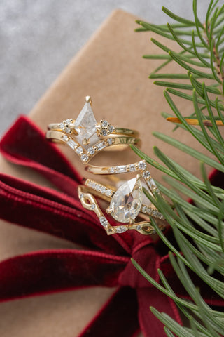 1.17 Carat Clear Pear Diamond Engagement Ring, Juliette Setting, 14K Yellow Gold