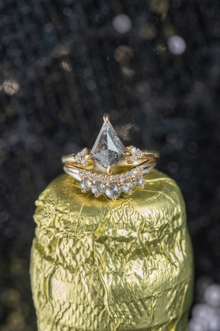 Rose Cut Diamond Wedding Band, Margot Setting,  14K Yellow Gold