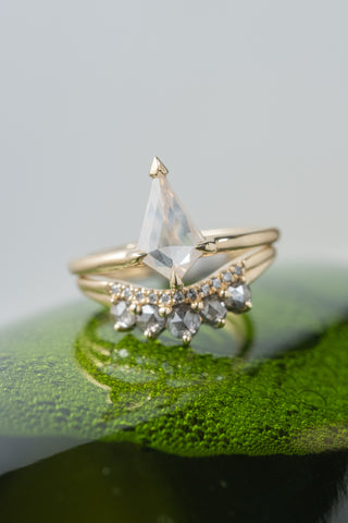 salt and pepper kite diamond ring
