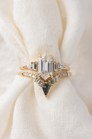 hexagon moissanite ring