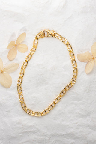 3.8mm Anchor, 7" Chain Bracelet, 14k Yellow Gold Filled