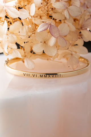 4mm Engraved 7" Hinged Bangle, 14k Yellow Gold