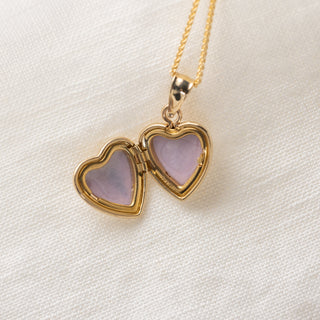 14k Yellow Gold Engraved Heart Locket