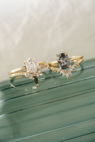 Marquise Diamond Wedding Band, X-Small Cleo Setting, 14K Yellow Gold