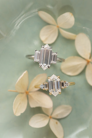 hexagon moissanite engagement rings