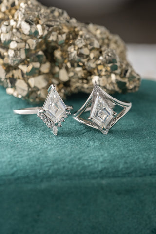 Kite Moissanite and Diamond Engagement Ring, Arwen Setting