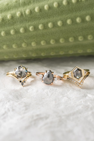 Ombre Diamond Wedding Band, Robin Setting, 14K Yellow Gold