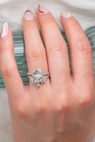 hexagon moiossanite ring