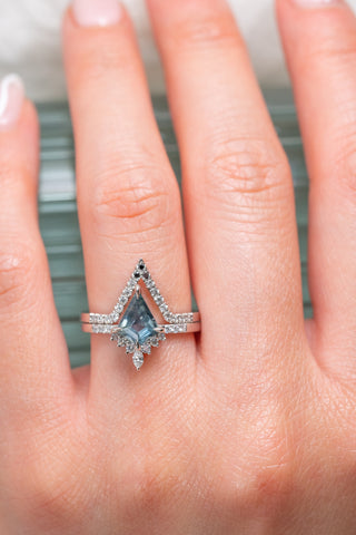 19 Ombre Diamond Large Victoria Band, 14k White Gold