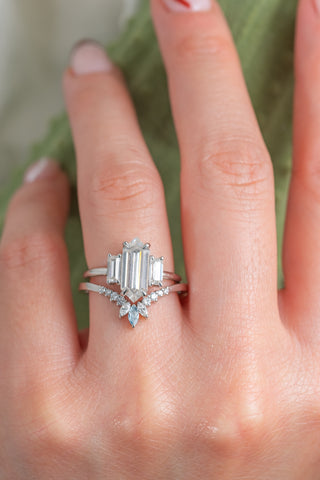 hexagon moissanite ring