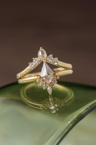 salt and pepper kite diamond ring
