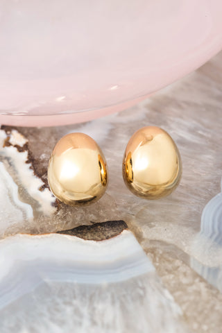 Puffed Ball Stud Earrings, 14k Yellow Gold