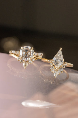 unique moissanite engagement rings