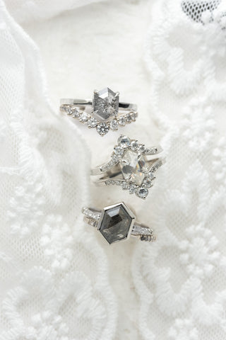 hexagon diamond engagement rings