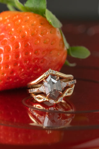 Triple Diamond Wedding Band, Quinn Setting, 14K Yellow Gold