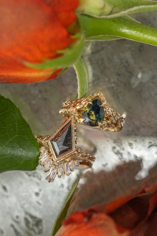 Custom Sapphire and Diamond Pixie Engagement Ring