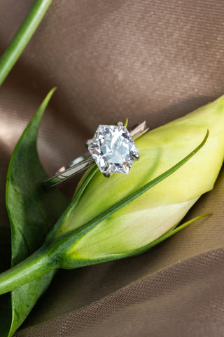 hexagon lab diamond ring