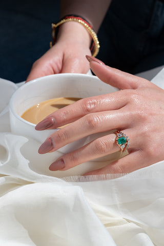 Raelynn Wedding Ring, Salt and Pepper Marquise, 11 Diamond