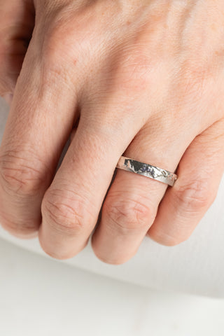 4mm Mountain Mens Wedding Ring, Matte and Polished