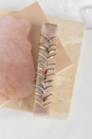 Azalea Wedding Ring, Ruby and Diamond, Loaf Band