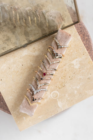 Azalea Wedding Ring, Ruby and Diamond, Loaf Band