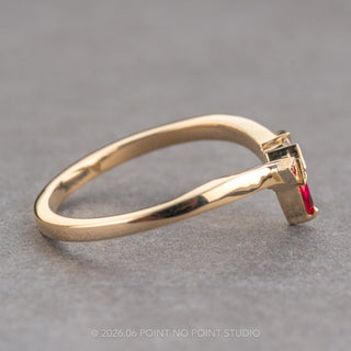 Azalea Wedding Ring, Ruby and Diamond, Loaf Band