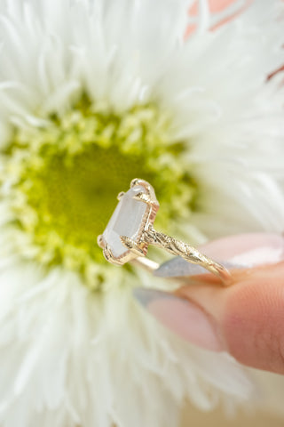 1.63 Carat Icy White Shield Diamond Engagement Ring, Pixie Setting