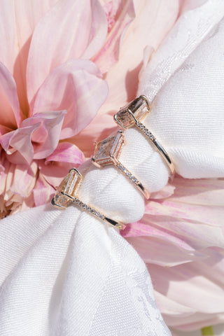 1.54 Carat Salt and Pepper Kite Diamond Engagement Ring, Juliette Setting, 14k Yellow Gold
