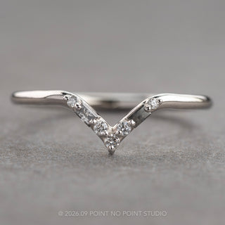 Paloma Wedding Ring, 7 Salt and Pepper Baguette and White Diamond, Round Band