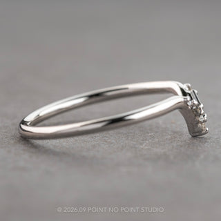 Paloma Wedding Ring, 7 Salt and Pepper Baguette and White Diamond, Round Band