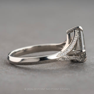 1.34 Carat Salt and Pepper Kite Diamond Engagement Ring, Mackenzie Setting, Platinum