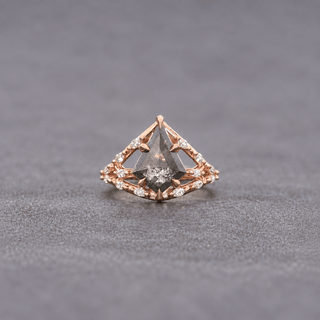 Custom Kite Salt and Pepper Winnie Engagement Ring