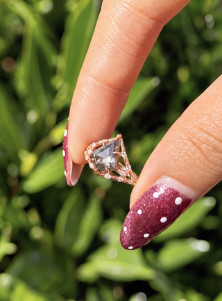 Custom Kite Salt and Pepper Winnie Engagement Ring