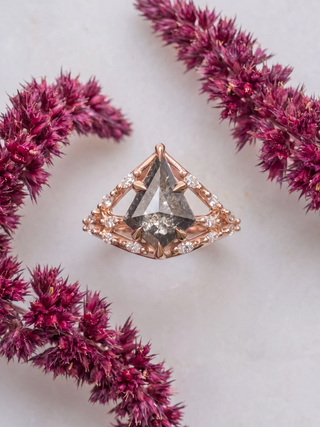 Custom Kite Salt and Pepper Winnie Engagement Ring