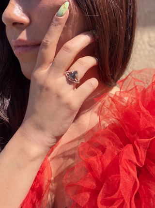 Custom Kite Salt and Pepper Winnie Engagement Ring