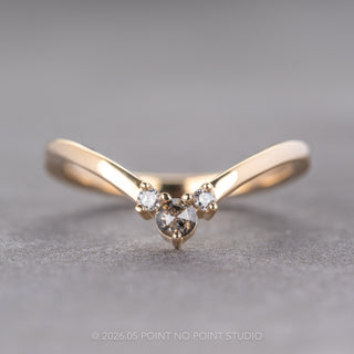 Charlotte Wedding Ring, Salt and Pepper Diamonds, Round Band