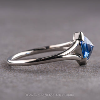 1.66 Carat Periwinkle Hexagon Sapphire Engagement Ring, Split Shank Jane Setting
