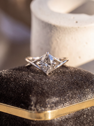 Custom Woven Split Shank Jane Engagement Ring