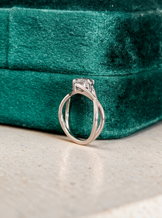Custom Woven Split Shank Jane Engagement Ring