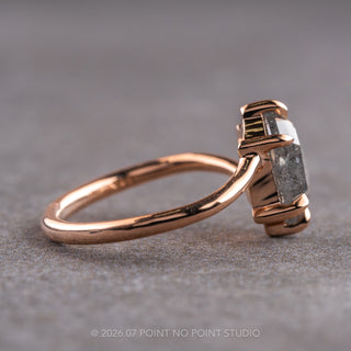 1.58 Carat Salt and Pepper Hexagon Diamond Engagement Ring, Lucille Setting