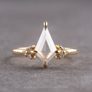 1.10 Carat Icy Salt and Pepper Kite Diamond Engagement Ring, Quinn Setting